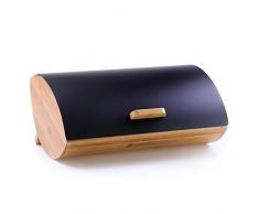 DecoKing 51450 Boîte à Pain Bambou Acier de Noir Cosmic