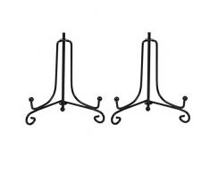 Tincogo Lot de 2 Noir chevalets Porte Assiette Présentoirs Décoratifs en pour Photo, Cadres pour Image, Livres de Cuisine, Assiettes décoratives, Tableaux et pièces d’Art,4 Pouces
