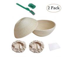 Banneton pain Proofing panier Set 5 pouces / 13cm ronde Sourdough Paniers naturel Proofing rotin La hausse cadeaux pâte de cuisson Bol Artisan Bakers Accueil