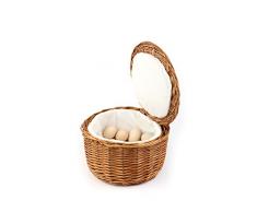 APS Panier à œufs, panier à pain, panier Petits Pains, Ø26 cm, robuste en osier, hauteur 17 cm, naturel pour environ 20 œufs
