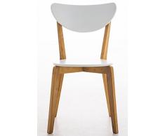 CLP Chaise de cuisine / Chaise salle à manger ARABIA, avec siège en bois, siège sous forme ergonomique, entretien facile blanc naturel