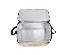 Domoko Japonais Cerisier Paysage de Montagne Soleil Sac à déjeuner Isotherme Sac fourre-Tout Cooler Lunch Box pour Pique-Nique d'école Femme Homme Enfants