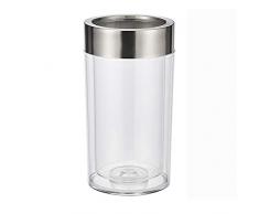 Refroidisseur à vin rafraîchisseur de bouteille en plastique Double Paroi Hauteur 23 cm anneau en acier inoxydable