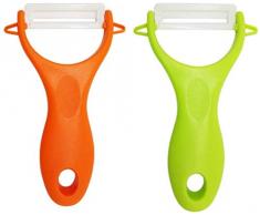 Eplucheur Fruit et Légumes Éplucheur en céramique Epluche Pèle pour légumes et Fruits- Epluche legumes avec poignée ergonomique (2 PACK)