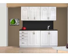 tendencio Cuisine complète moulures 180 cm Dina Blanc