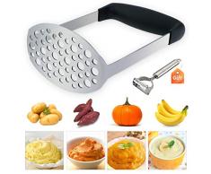 TedGem - Presse Légumes en acier inoxydable. Presse Purée, Presse Fruit, Broyeur de Pommes de Terre Lisse Éplucheur en Acier Inoxydable