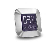 E-More Minuteur de cuisine, écran tactile, minuteur numérique, compte à rebours magnétique, grand écran LCD, alarme puissante