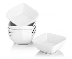 DOWAN Ramequins, 4.3”(11cm) Moules à Soufflés en Porcelaine, Adapté pour le Four- Lot de 6, Blanc
