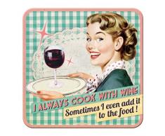 46121 Nostalgic-art say it 50 's cook with wine, dessous-de-plat