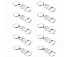 Lot de 10 personnalisé Décapsuleur Porte-clés, solide, lisse, ne ternit pas, à partir de Oneplace cadeaux
