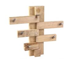 Porte-manteau mural pliable en bois rustique style vintage fabriqué Terra - Pour entrée, chambre, couloir, salle de bain, placard