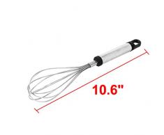 sourcingmap Cuisine Batteur de Poche en acier inoxydable oeufs rotatif Mélangeur batteur fouet 27cm