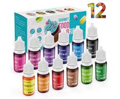 JIMS STORE Colorant Alimentaire Patisserie Liquide Nourriture 12 Couleurs Alimentaires pour Gâteau Cuisson Décoration Glaçage DIY Coloration Couleur Mélange