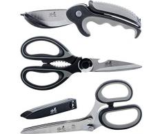 The French Pantry Coffret Cadeau de Cuisine - L’Ultime Coffret de Trois Ciseaux | Ciseaux de Cuisine Standards | Cisaille à Salade Double Lame | Ciseaux à Herbes à Lames Multiples
