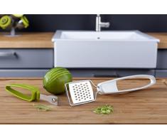 Tomorrows Kitchen 4664660 Râpe à agrume/zesteur en Acier Inoxydable Blanc/Vert 25 x 10 x 10 cm