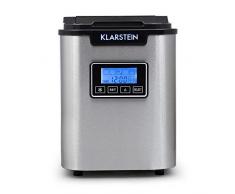 Klarstein Icemeister - Machine à glaçons, Cube 3 tailles, Préparation en 15 min, Production 12 kg/jour, Autonettoyant, Minuterie, Écran LCD, Réservoir 1.1 L, 150 W, Acier inoxydable, Noire