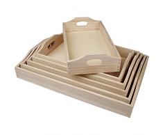 Creativ Plateau en bois, paulownia, 1 set