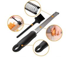 Râpe à Fromage Zesteur d’Agrume & - Fromage Parmesan, Citron, Gingembre, Ail, Muscade, Chocolat, Légumes, Fruits - Lame Acérée en Acier Inoxydable + Couverture de Protection - Résistant Au Lave-Vaiss