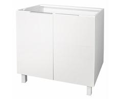 Berlioz Creations CP8BB Meuble Bas de Cuisine avec 2 Portes Blanc Haute Brillance 80 x 52 x 83 cm