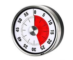 IXIGER Minuteur mécanique magnétique de cuisine - Minuterie de 60 minutes - Outil de gestion visuelle du temps de cuisson à la vapeur - Noir pour enfants, enseignants et adultes (Noir)