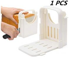 Trancheuse à pain, guide de coupe réglable pour pain maison, pain grillé pliable, trancheuse de pain pain pain bagel trancheuse à pain sandwich machine à trancher avec 5 tranches épaisseurs