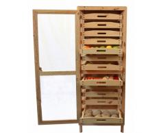 Garde manger Légumier fruitier double étage en pin Masy 244