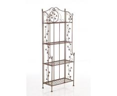 CLP Étagère en fer très stable ARONA pliable, 158x60x33 cm, rangement épices, rangement cuisine, 6 couleurs au choix marron antique