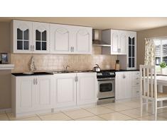 Meubles Line Cuisine Complète, Bois, Blanc, 3 mètres