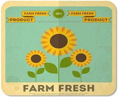 Emonye Tapis de souris antidérapant pour ordinateur de bureau de la ferme et de la nourriture biologique Rétro Placard à la maison, à lécole, jeu dordinateur, 25 x 30 cm