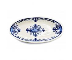 Plat ovale en céramique motif fer forgé