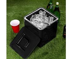 bar@drinkstuff Seau à glace 10 litres , en plastique noir forme carré avec une double paroi