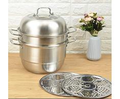 Bo Time Cuiseur à Vapeur en Inox avec 3 Étages Plateaux - Diamètre 24cm