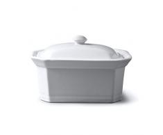 WM Bartleet & Sons Beurrier/plat à terrine en porcelaine avec couvercle Grand modèle