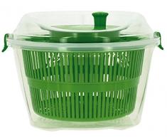 TheKitchenette 5040400 Essoreuse à Salade Transparent + Panier Vert/Rouge/Violet, Plastique, 24 cm