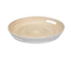 FIVE Simply Smart - Plateau en Bambou Laqué RondBicolore 42cm Blanc