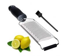 Râpe Zesteur pour Fromage,Citron,Gingembre,Ail,Muscade,Chocolat,Légumes,Fruits,Acier Inoxydable Lame+Noir Poignée Ergonomique+Résistant Au Lave-Vaisselle