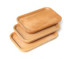 Enjoyall Plateau de Service de Bois Plateau Petit déjeuner Plateau Repas 20*13*1.5cm