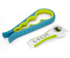 Grannys Kitchen Ouvre Bocal Réglable 4 en 1 & Décapsuleur Manuel - Pour Couvercles de Pots en Verre, Métal, Conserves, Bières, Canettes de Soda - 2 Pcs