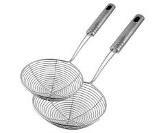 Du - Passoire Louche en Acier Inoxydable - Maille en Spirale - Set 2 - Ø 18 et 22 cm