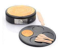 Senya SYCK-CV026 crêpière électrique 2 plaques interchangeables en Fonte daluminium, Crêpe Time 1500W, 1500 W, Black