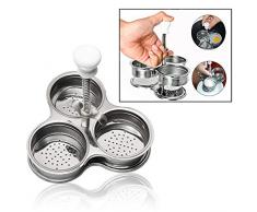 OFKPO 3 Œufs en Acier Inoxydable Gadgets de Cuisine Petit-déjeuner Créatif, Pocheuse à œufs Creative DIY Oeuf Chaudière décran Printemps Poignée de Levage