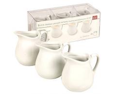 3 Pièces Porcelaine Pot À Lait Lot pour Crème, Sauce, Saucière, Salade & Condiment