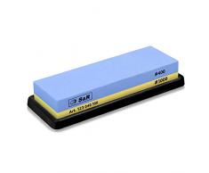 S&R Pierre à Aiguiser Affuteur Professionnelle pour Couteaux, Ciseaux, Sécateurs, Burins, 400/1000. Silicone Anti-Glissement