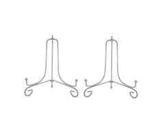 Tincogo Lot de 2 Argenté Métal chevalets Porte Assiette Présentoirs Décoratifs en pour Photo, Cadres pour Image, Livres de Cuisine, Assiettes décoratives, Tableaux et pièces d’Art,6 Pouces