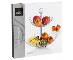 Corbeille coupe à fruits sur 2 étages - Design & Originale - Coloris GRIS