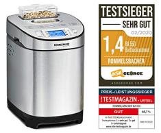ROMMELSBACHER Machine à pain BA 550 – 13 programmes, bac à ingrédients, 2 tailles de pain (700 g/900 g), degré de bronzage réglable en 3 niveaux, également pour pain sans gluten, acier inoxydable/noir
