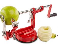 Andrew James Eplucheur Pomme 3 en 1 Péle Pomme avec Support Ventouse Pour Tout les Types de Fruits et Légumes