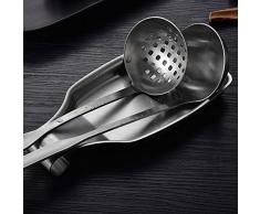 JQPFNPEI Premium 304 en Acier Inoxydable Turner Soupe Cuillère Passoire Louche Reste Titulaire Rack Plateau Organisateur Creative Cuisine Accessoires