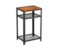 YOUKE Table d’appoint, Montage Facile, Table Basse avec Rangement, Armature en MÉtal, pour Salon, Chambre, Style Industriel,Bout de canapÉ