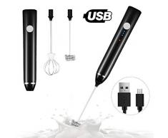 Mousseur à Lait Électrique, Dallfoll Mousseurs à lait à main Rechargeable par USB, Trois Vitesses Réglable Multi-Mixeu pour Mousse Cafés Crème Latte Cappuccino Jus
